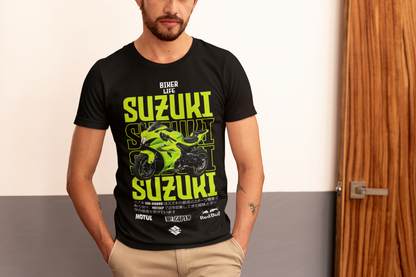 Playera Negra "Moto Suzuki GH-R1000R" para Caballero